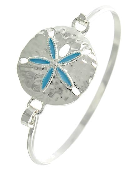 Sand Dollar Metal Bangle Bracelet