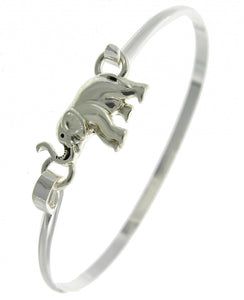 Elephant Casting Brass Bangle Bracelet